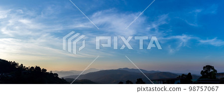 Blue sky with clouds background. Sky daylight. Natural sky composition. Element of design. Blue sky with clouds background. Sky daylight. Natural sky composition. Element of design. 98757067