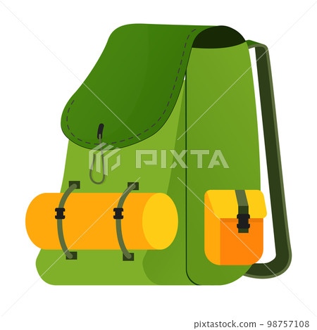 Camping backpack - modern flat design style single isolated image Camping backpack - modern flat design style single isolated image 98757108
