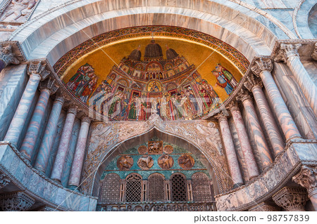 exteriors of Saint Mark basilica, Venice, Italy 98757839