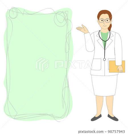 Young female doctor giving advice, veterinarian, white background 98757943