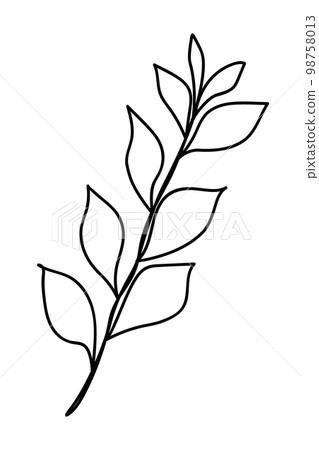 Doodle of spring twig isolated on white background 98758013