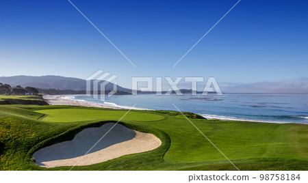 Pebble Beach golf course, Monterey, California, USA Pebble Beach golf course, Monterey, California, USA 98758184