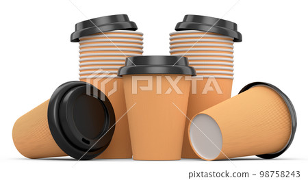 Set of paper coffee cups for cappuccino, americano, espresso, mocha, latte Set of paper coffee cups for cappuccino, americano, espresso, mocha, latte 98758243