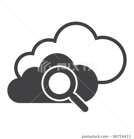 cloud with magnifying glass icon cloud with magnifying glass icon 98758411