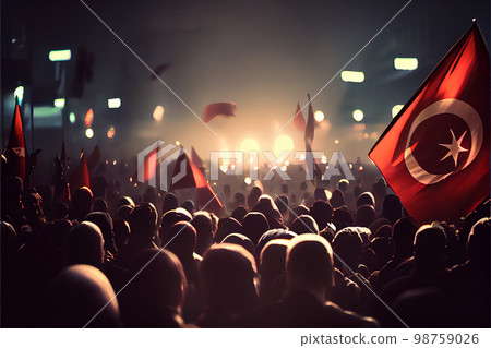 People protest against dictatorship. 98759026