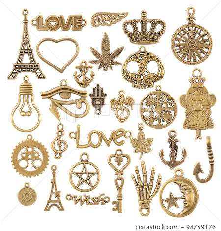 Set of a large number of signs and symbols in the style of steampunk Set of a large number of signs and symbols in the style of steampunk 98759176