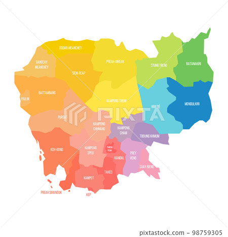 Cambodia political map of administrative divisions Cambodia political map of administrative divisions 98759305