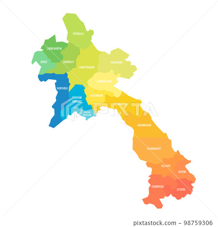 Laos political map of administrative divisions 98759306