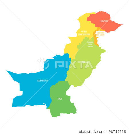 Pakistan political map of administrative divisions 98759318