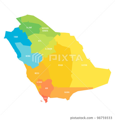 Saudi Arabia political map of administrative divisions Saudi Arabia political map of administrative divisions 98759333