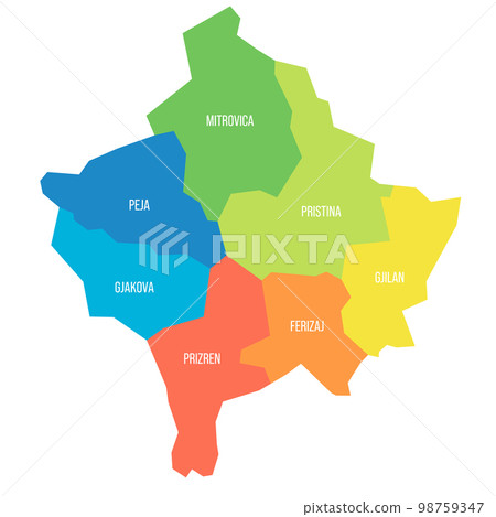 Kosovo political map of administrative divisions Kosovo political map of administrative divisions 98759347