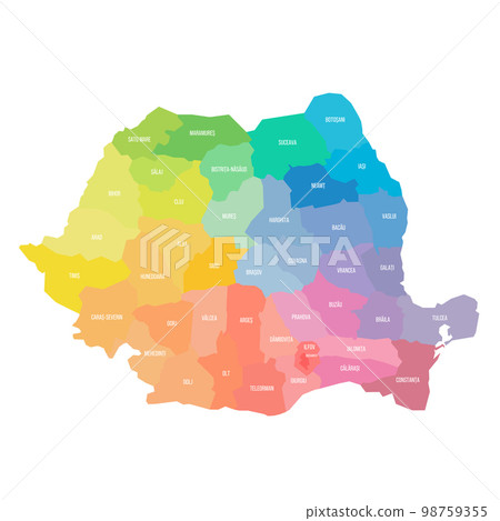 Romania political map of administrative divisions 98759355