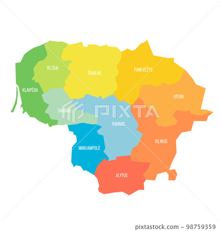 Lithuania political map of administrative divisions Lithuania political map of administrative divisions 98759359