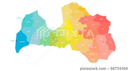Latvia political map of administrative divisions Latvia political map of administrative divisions 98759360
