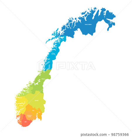 Norway political map of administrative divisions Norway political map of administrative divisions 98759366