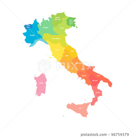 Italy political map of administrative divisions Italy political map of administrative divisions 98759379