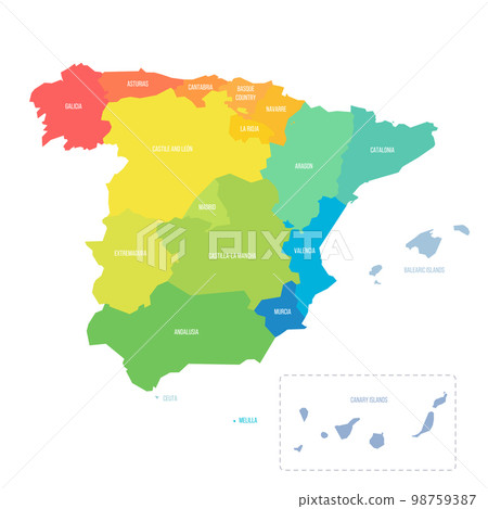 Spain political map of administrative divisions 98759387