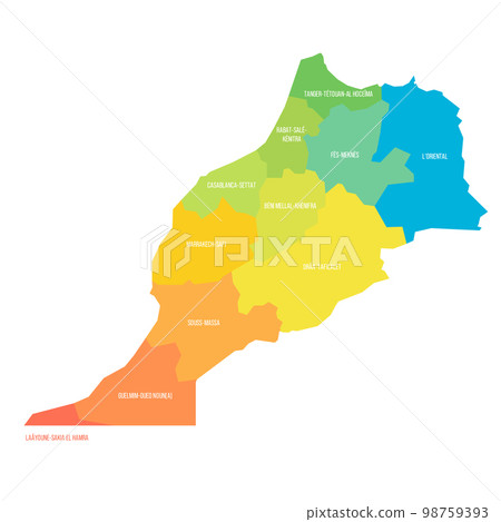 Morocco political map of administrative divisions Morocco political map of administrative divisions 98759393
