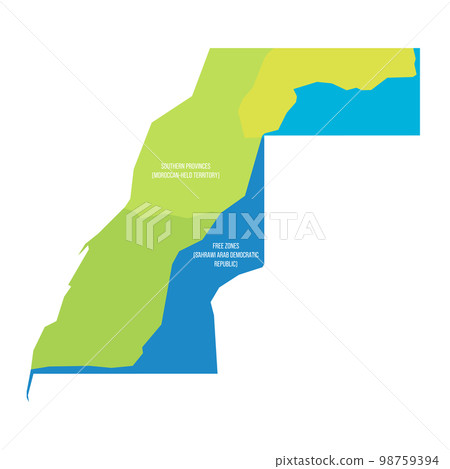 Western Sahara map of land divided by Moroccan Wall Western Sahara map of land divided by Moroccan Wall 98759394