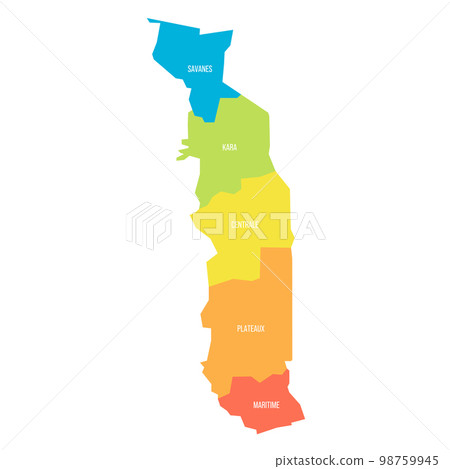 Togo political map of administrative divisions 98759945