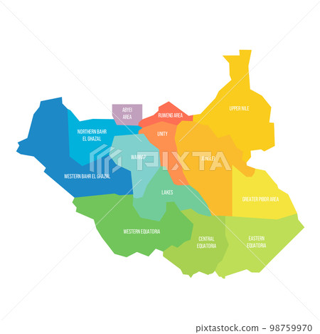 South Sudan political map of administrative divisions South Sudan political map of administrative divisions 98759970