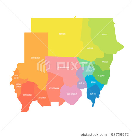 Sudan political map of administrative divisions 98759972