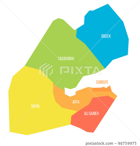 Djibouti political map of administrative divisions 98759975