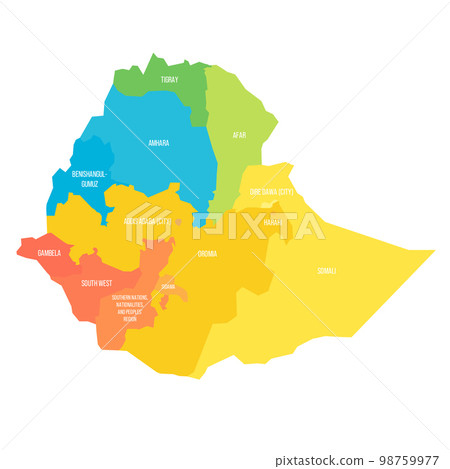 Ethiopia political map of administrative divisions 98759977