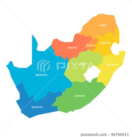 South Africa political map of administrative divisions 98760011