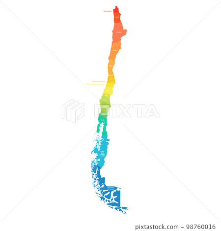 Chile political map of administrative divisions 98760016