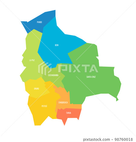 Bolivia political map of administrative divisions 98760018
