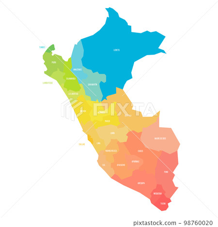 Peru political map of administrative divisions 98760020