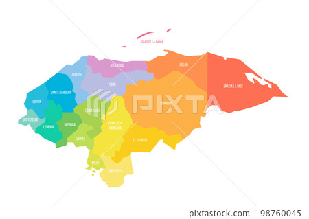 Honduras political map of administrative divisions Honduras political map of administrative divisions 98760045