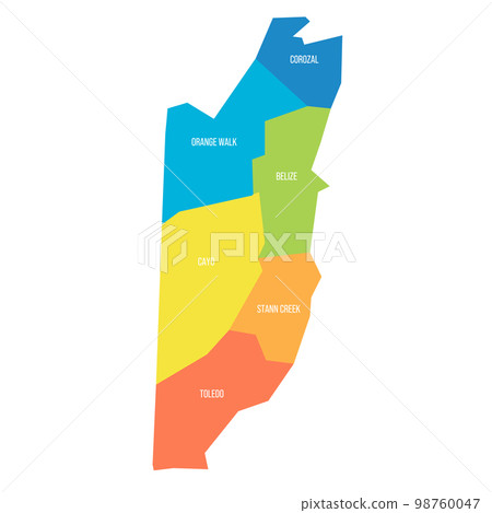 Belize political map of administrative divisions Belize political map of administrative divisions 98760047