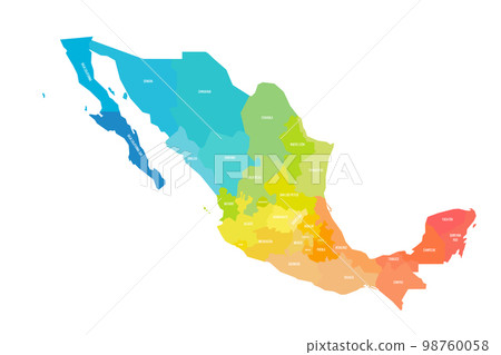 Mexico political map of administrative divisions Mexico political map of administrative divisions 98760058