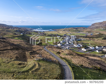 Aerial view of Glencolumbkille in County Donegal, Republic of Irleand 98760200