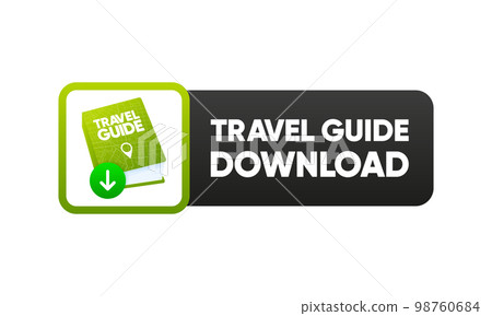 Download 3D Realistic Closed Travel Guide Book. Book Logo, Icon or Symbol in Isolated white background. Mock up for educational book and literature publishers. Vector Illustration. 98760684