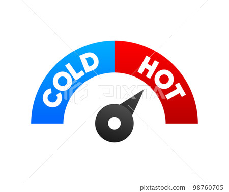 Thermometer for Hot and Cold temperature on white background. Climate control concept. Vector illustration. 98760705