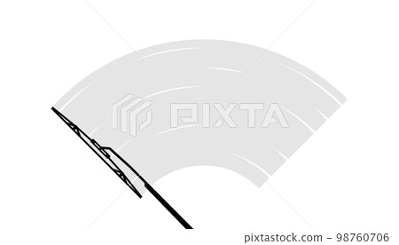 Wipers are clearing the windshield. Wiping for the windshield of a car. Clean window, wiper blades. Vector illustration. 98760706