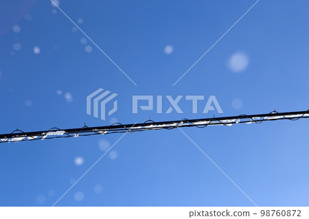 Snow falling from the wire Snow falling from the wire 98760872
