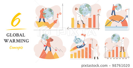 Climate change concept. Global warming design. Temperature rising animal extinction. Environment Day Climate change concept. Global warming design. Temperature rising animal extinction. Environment Day 98761020