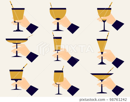 Set of wine glasses and cups Royalty Free Vector Image