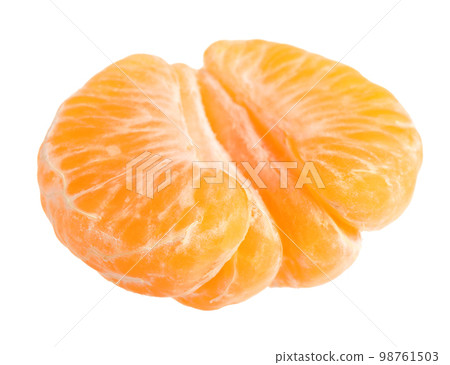 Peeled fresh juicy tangerine isolated on white 98761503