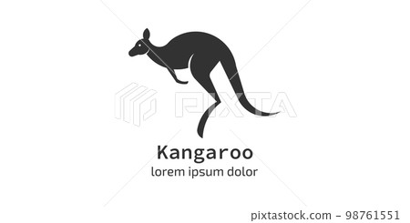 abstract modern logo of jumping kangaroo abstract modern logo of jumping kangaroo 98761551