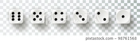 Dice collection. Game dice. Dice in realistic design from one to six. Vector Dice collection. Game dice. Dice in realistic design from one to six. Vector 98761568