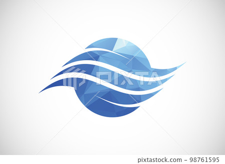 Air conditioner low poly logo sign symbol. Hot and cold symbol 98761595