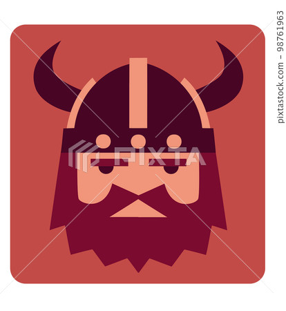 Viking stylised Icon in red tones Viking stylised Icon in red tones 98761963