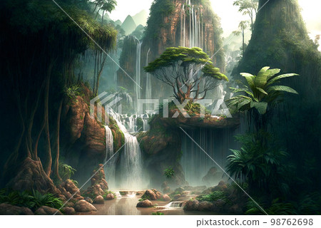 forest, waterfalls, river 98762698