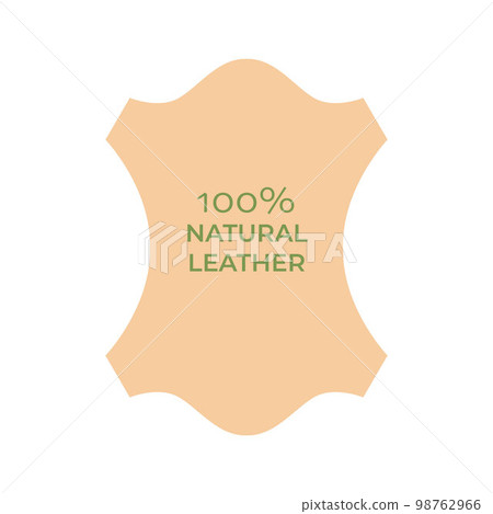 100 natural leather symbol for clothes tag, logo. Vector stock illustration isolated on white background. EPS10 100 natural leather symbol for clothes tag, logo. Vector stock illustration isolated on white background. EPS10 98762966