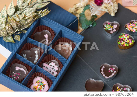 Chocolate image for Valentine's Day and White Day Chocolate image for Valentine's Day and White Day 98763204